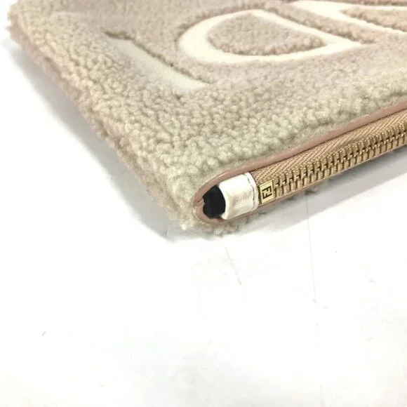 FENDI 8N0178 Mouton Logo bore Bag pouch with strap Clutch bag
